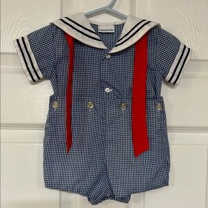 C.I. Castro Blue and White Checkered Romper